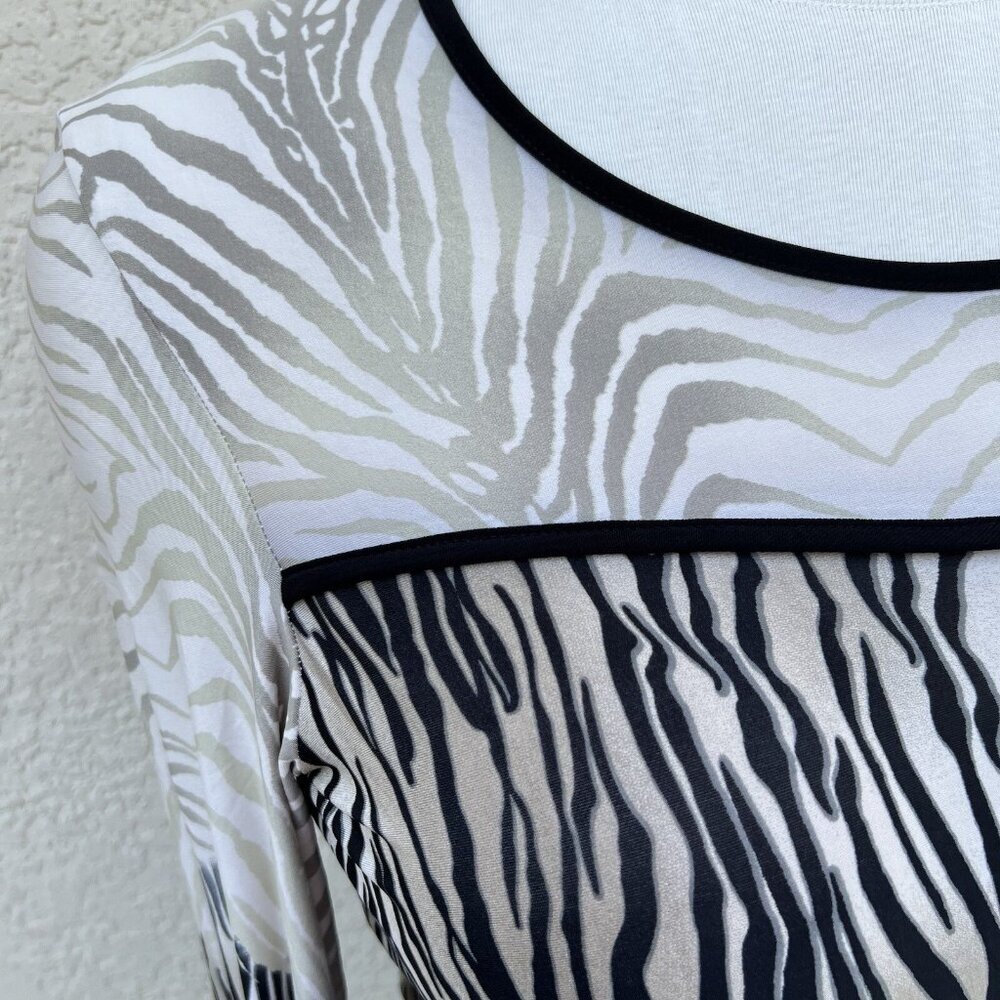 Women's Bali - Multi Animal Print Two Tone Black & White Stretch Tunic XXL - Picture 8 of 13